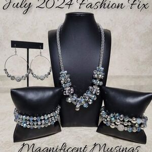 Elegant Silver and Blue Jewelry Set By Paparazzi